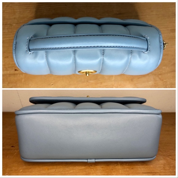 New Coach Turnlock Clutch 20 With Quilting Azure - Picture 5 of 9